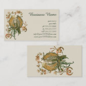 Vintages Jugendstil, Cockatoo Bird, Orchideen Blum Visitenkarte (Vorne/Hinten)