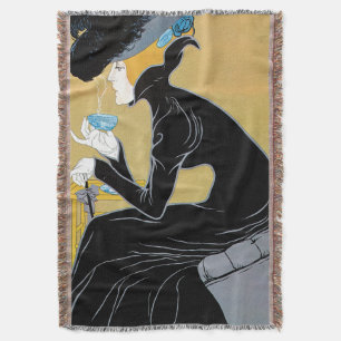 Vintages Jugendstil, Dame Drinking Marco Polo Tee Decke