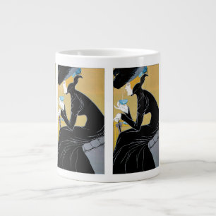 Vintages Jugendstil, Dame Drinking Marco Polo Tee Jumbo-Tasse