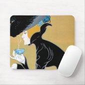 Vintages Jugendstil, Dame Drinking Marco Polo Tee Mousepad (Mit Mouse)