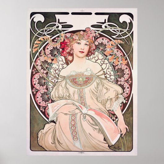 Vintages Jugendstil "Daydream" von Alphonse Mucha Poster (Vorne)