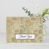 Vintages Jugendstil der 20er Jahre Dankeskarte (Stehend Vorderseite)