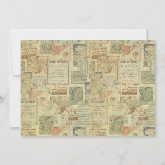 Vintages Jugendstil der 20er Jahre Dankeskarte (Rückseite)