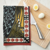 Vintages Jugendstil: Der Kuss von William Bradley Geschirrtuch (Viertel Falte)