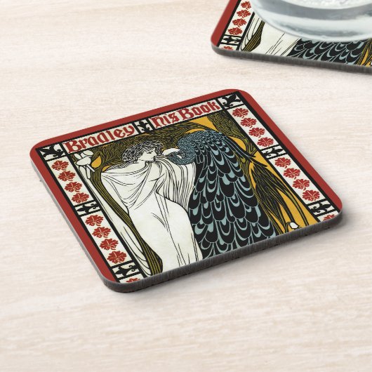 Vintages Jugendstil: Der Kuss von William Bradley Getränkeuntersetzer (Linke Seite)