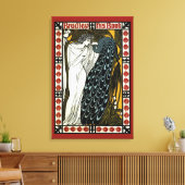 Vintages Jugendstil: Der Kuss von William Bradley Leinwanddruck (Insitu (Wohnzimmer))