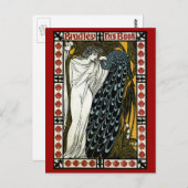 Vintages Jugendstil: Der Kuss von William Bradley Postkarte (Vorne/Hinten)