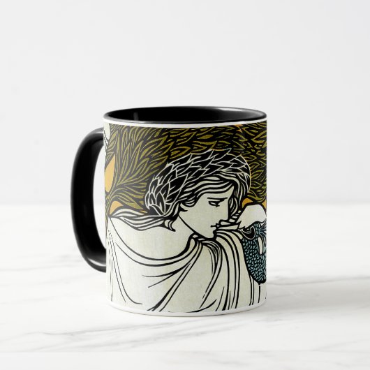 Vintages Jugendstil: Der Kuss von William Bradley Tasse (Vorderseite Links)