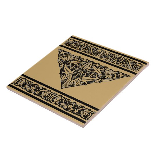 Vintages Jugendstil-Design Fliese (Seite)