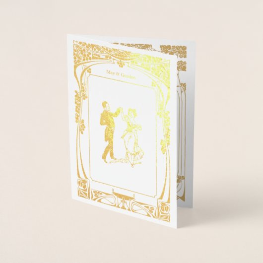 Vintages Jugendstil-Einladung Folienkarte (Vorderseite)