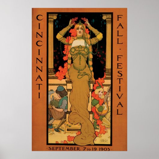 Vintages Jugendstil-Festival Cincinnati Kunstfesti Poster (Vorne)