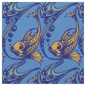 Vintages Jugendstil-Fischmuster Stoff (Nahaufnahme)