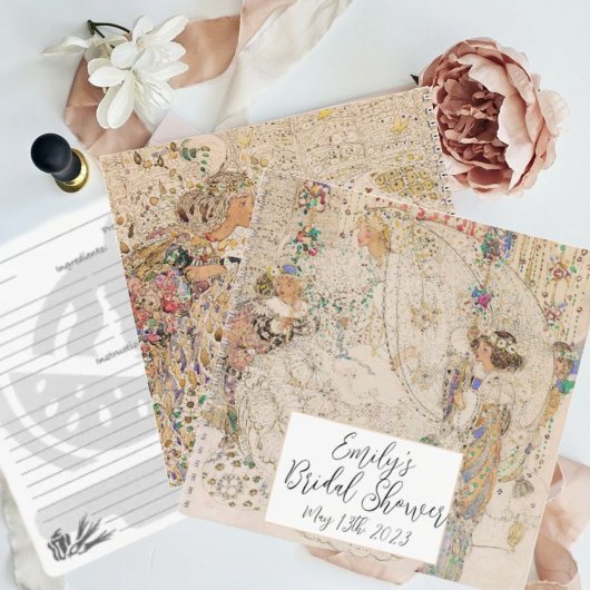 Vintages Jugendstil Florenz Brautparty Rezept Notizblock