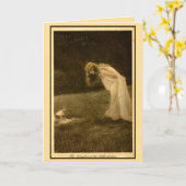 Vintages Jugendstil-Foto Geburtstag, Nymphe Karte (Gelbe Blume)