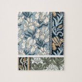 Vintages Jugendstil, Garten Iris Blume Puzzle (Vertikal)