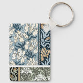 Vintages Jugendstil, Garten Iris Blume Schlüsselanhänger (Rückseite)