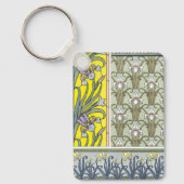 Vintages Jugendstil, Garten Iris Blume Schlüsselanhänger (Vorderseite)