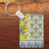 Vintages Jugendstil, Garten Iris Blume Schlüsselanhänger (Vorderseite)