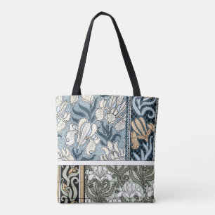 Vintages Jugendstil, Garten Iris Blume Tasche