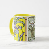 Vintages Jugendstil, Garten Iris Blume Tasse (Vorderseite Links)