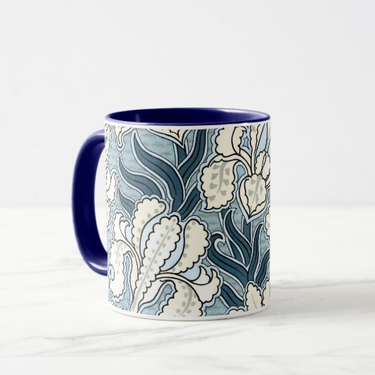 Vintages Jugendstil, Garten Iris Blume Tasse (Vorderseite Links)