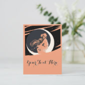 Vintages Jugendstil-Girl auf Mondvorführung Karte (Stehend Vorderseite)