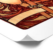 Vintages Jugendstil-Girl on Bicycle Poster (Ecke)