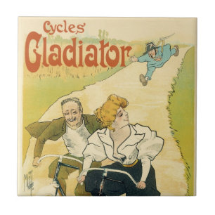 Vintages Jugendstil, Gladiatorräder Fliese