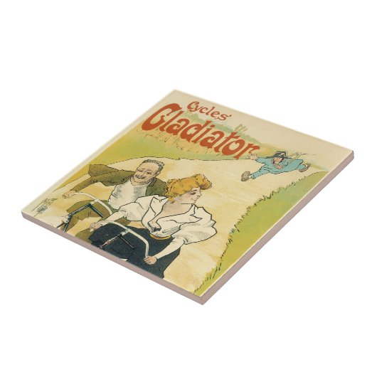 Vintages Jugendstil, Gladiatorräder Fliese (Seite)