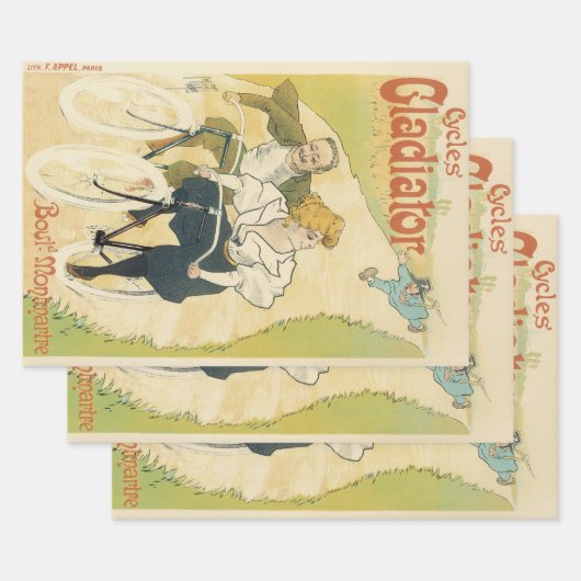 Vintages Jugendstil, Gladiatorräder Geschenkpapier Set (Set)