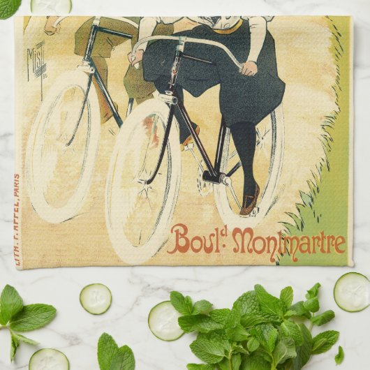 Vintages Jugendstil, Gladiatorräder Geschirrtuch (Gefaltet)