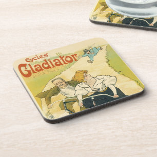 Vintages Jugendstil, Gladiatorräder Getränkeuntersetzer