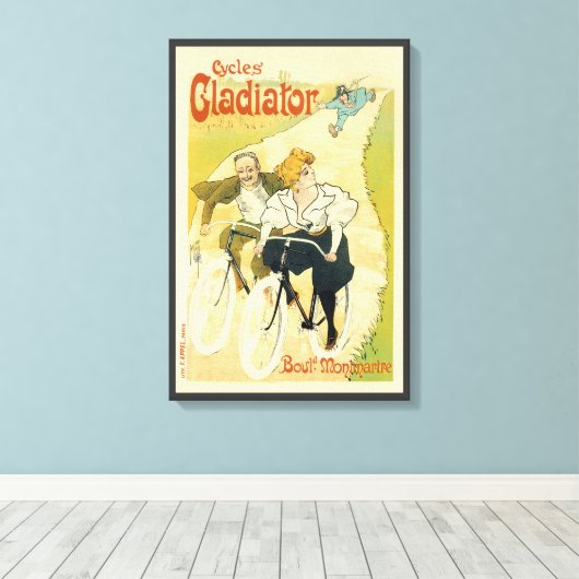 Vintages Jugendstil, Gladiatorräder Leinwanddruck (Insitu (Holzboden))