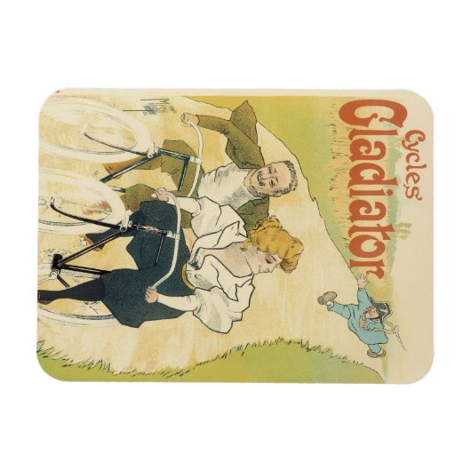 Vintages Jugendstil, Gladiatorräder Magnet (Horizontal)