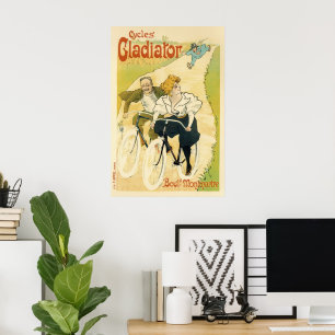 Vintages Jugendstil, Gladiatorräder Poster