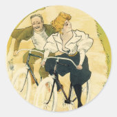 Vintages Jugendstil, Gladiatorräder Runder Aufkleber (Vorderseite)