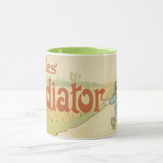 Vintages Jugendstil, Gladiatorräder Tasse (Zentrum)