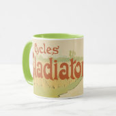 Vintages Jugendstil, Gladiatorräder Tasse (Vorderseite Links)