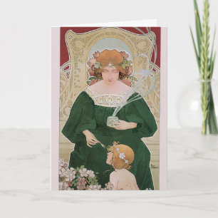 Vintages Jugendstil Helm Kacao von Privat Livemont Karte