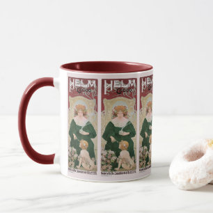 Vintages Jugendstil Helm Kacao von Privat Livemont Tasse
