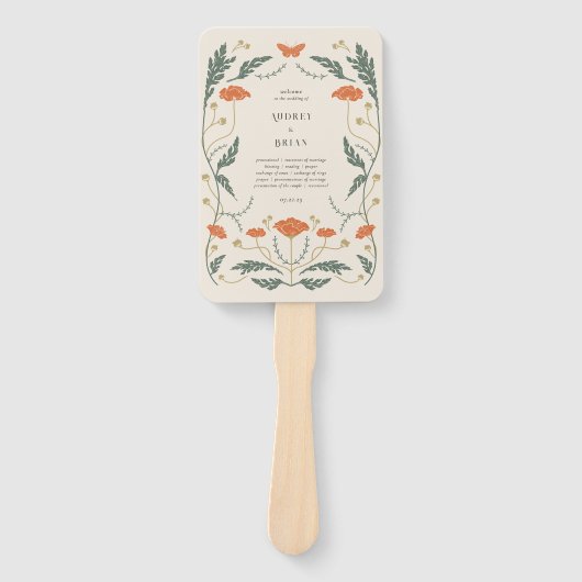 Vintages Jugendstil-Hochzeitsprogramm Fächer (Vorderseite)
