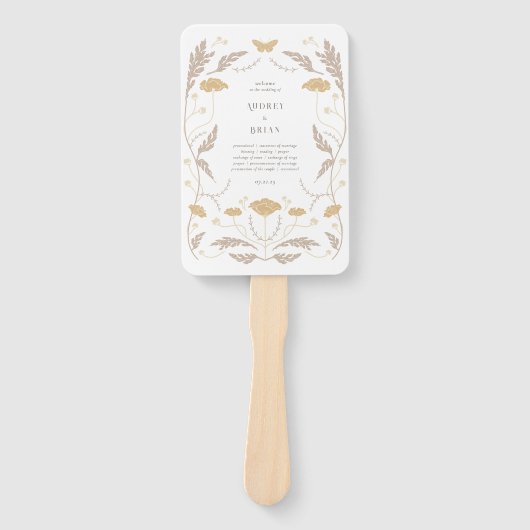 Vintages Jugendstil-Hochzeitsprogramm Fächer (Vorderseite)