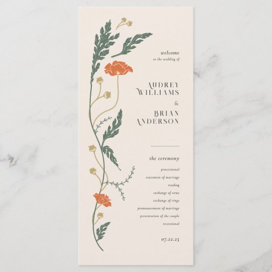 Vintages Jugendstil-Hochzeitsprogramm Programm (Vorderseite)