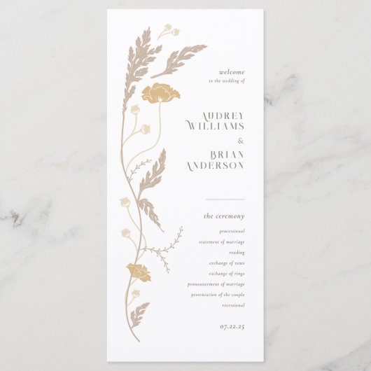 Vintages Jugendstil-Hochzeitsprogramm Programm (Vorderseite)