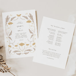 Vintages Jugendstil-Hochzeitsprogramm Programm