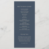 Vintages Jugendstil-Hochzeitsprogramm Programm (Rückseite)