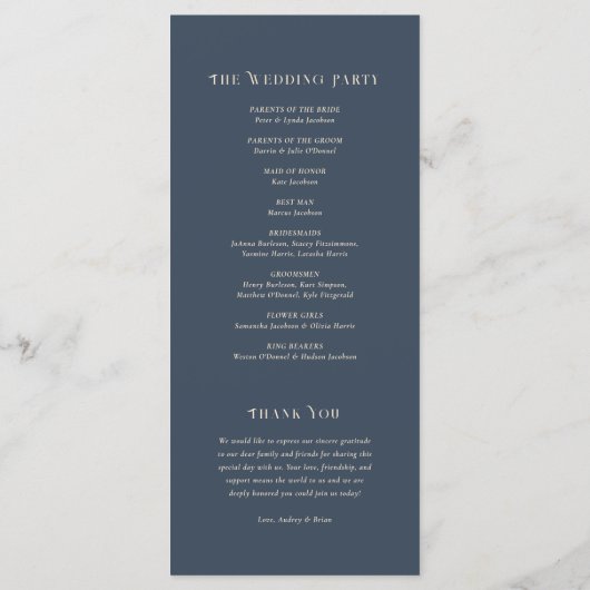 Vintages Jugendstil-Hochzeitsprogramm Programm (Rückseite)