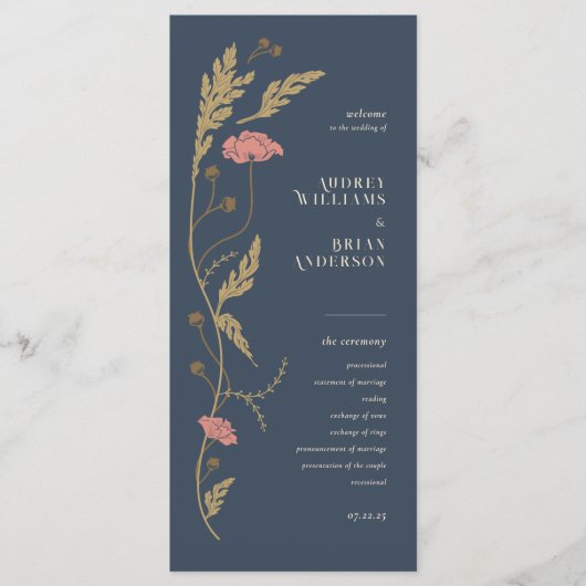 Vintages Jugendstil-Hochzeitsprogramm Programm (Vorderseite)