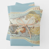 Vintages Jugendstil, Holland Levensverzekering Geschenkpapier Set (Beispiel)