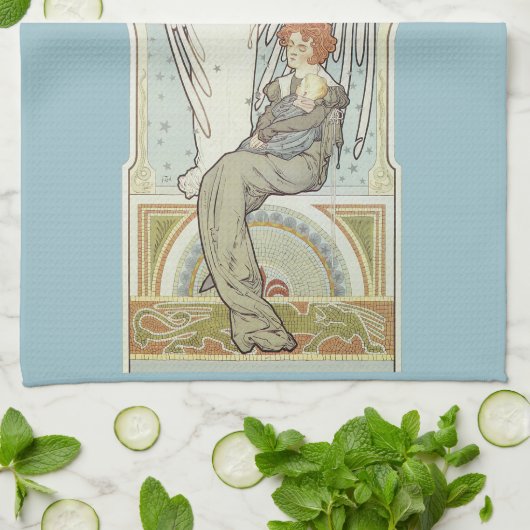 Vintages Jugendstil, Holland Levensverzekering Geschirrtuch (Gefaltet)